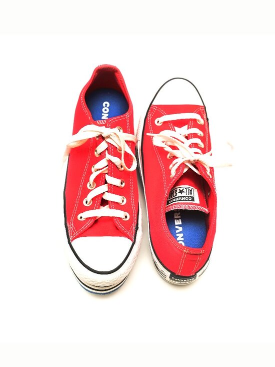 CONVERSE ALL STAR CHUCK TAYLOR Platform Tennis Shoes /Sneakers  RED 39 US 8.5 - Picture 3 of 9